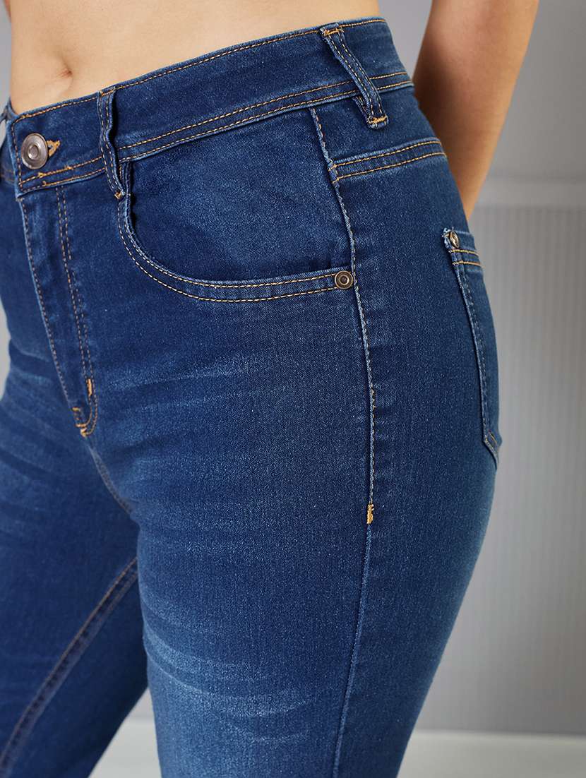 women solid high rise bootcut jeans - 22362241 -  Standard Image - 4