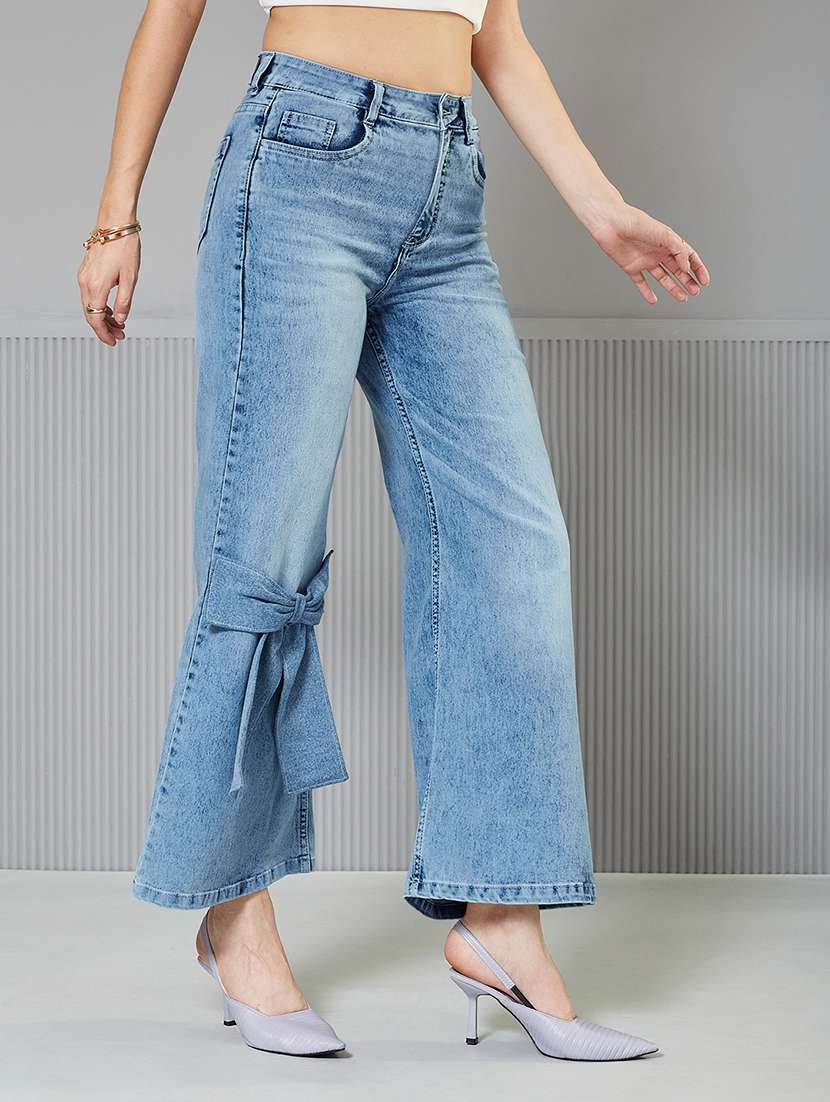 women solid high rise bootcut jeans - 22362250 -  Standard Image - 1