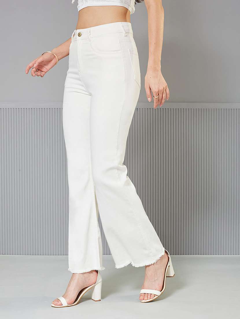 women solid high rise bootcut jeans - 22362251 -  Standard Image - 1