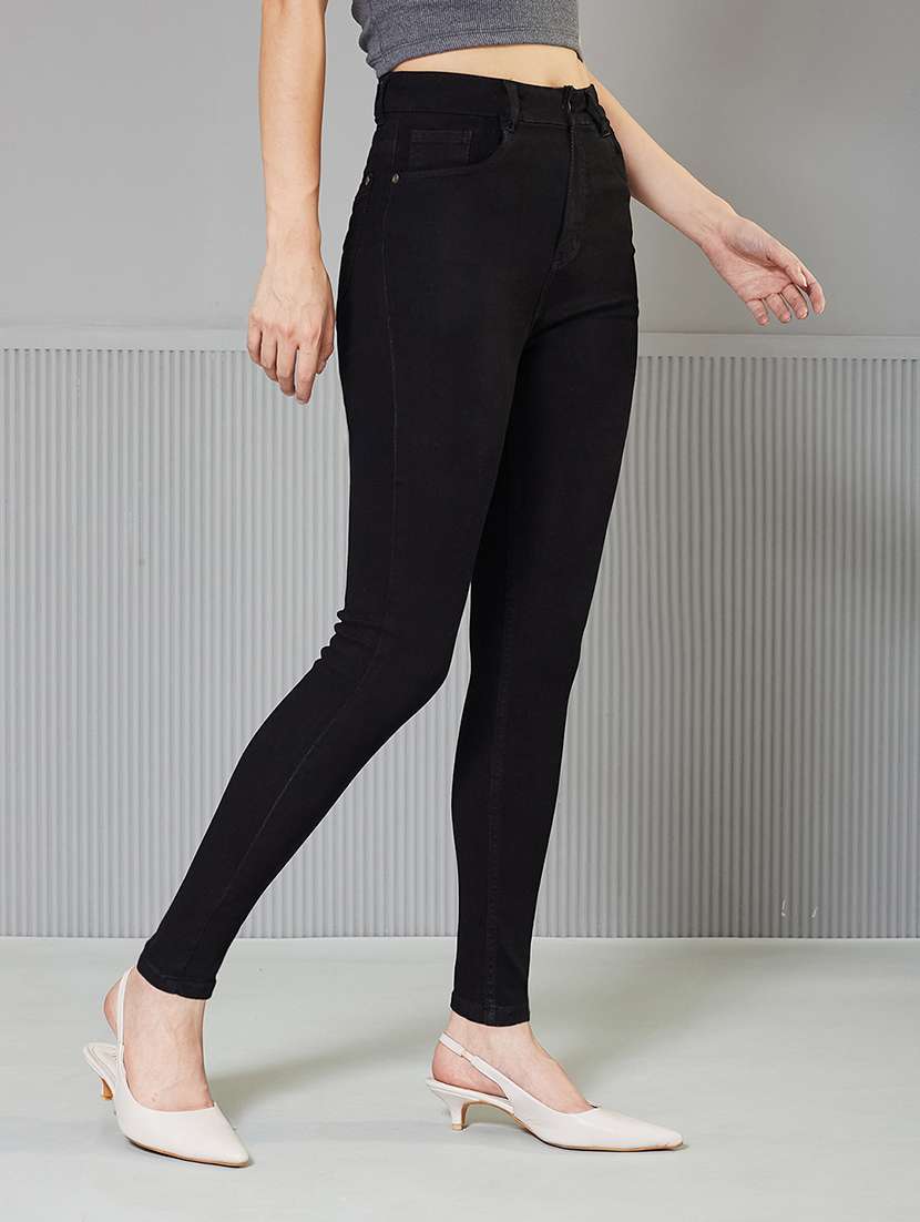 women solid high rise skinny jeans - 22362253 -  Standard Image - 1
