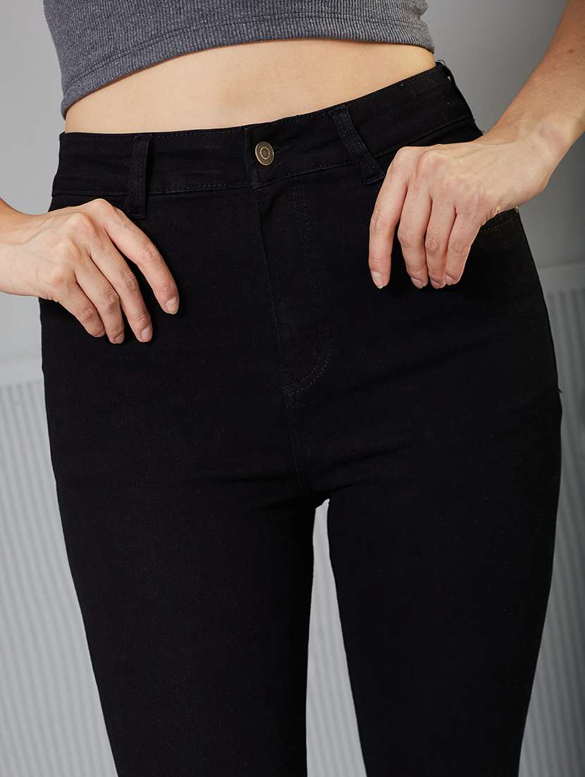 women solid high rise skinny jeans - 22362253 -  Standard Image - 4