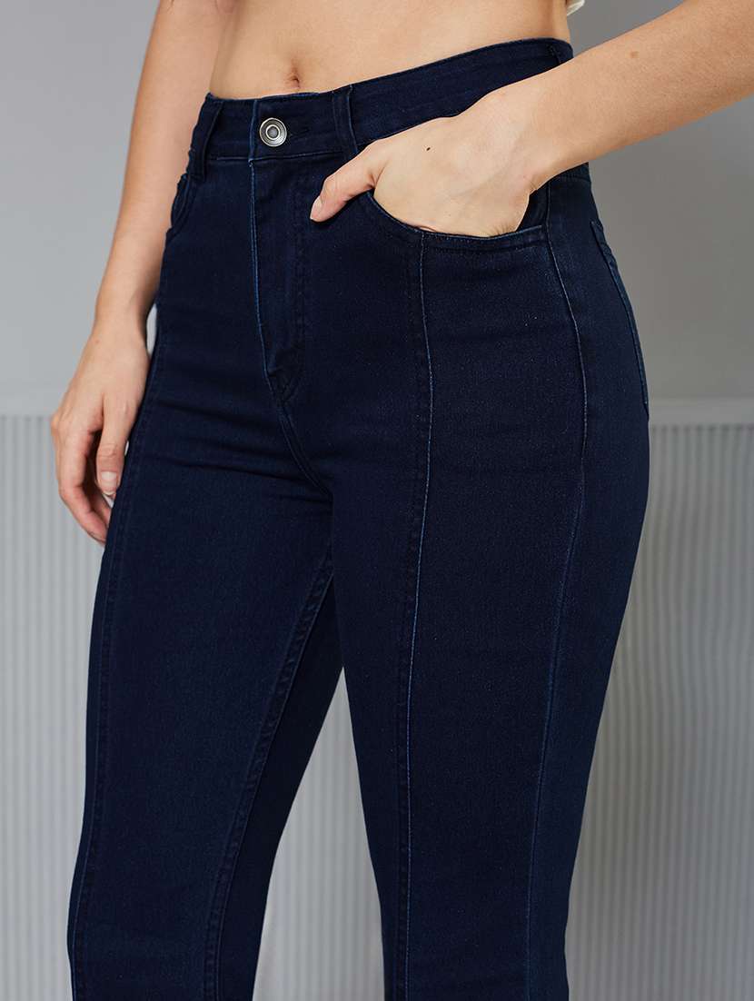 women solid high rise bootcut jeans - 22362257 -  Standard Image - 4