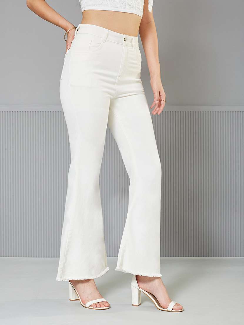 women solid high rise bootcut jeans - 22362261 -  Standard Image - 1