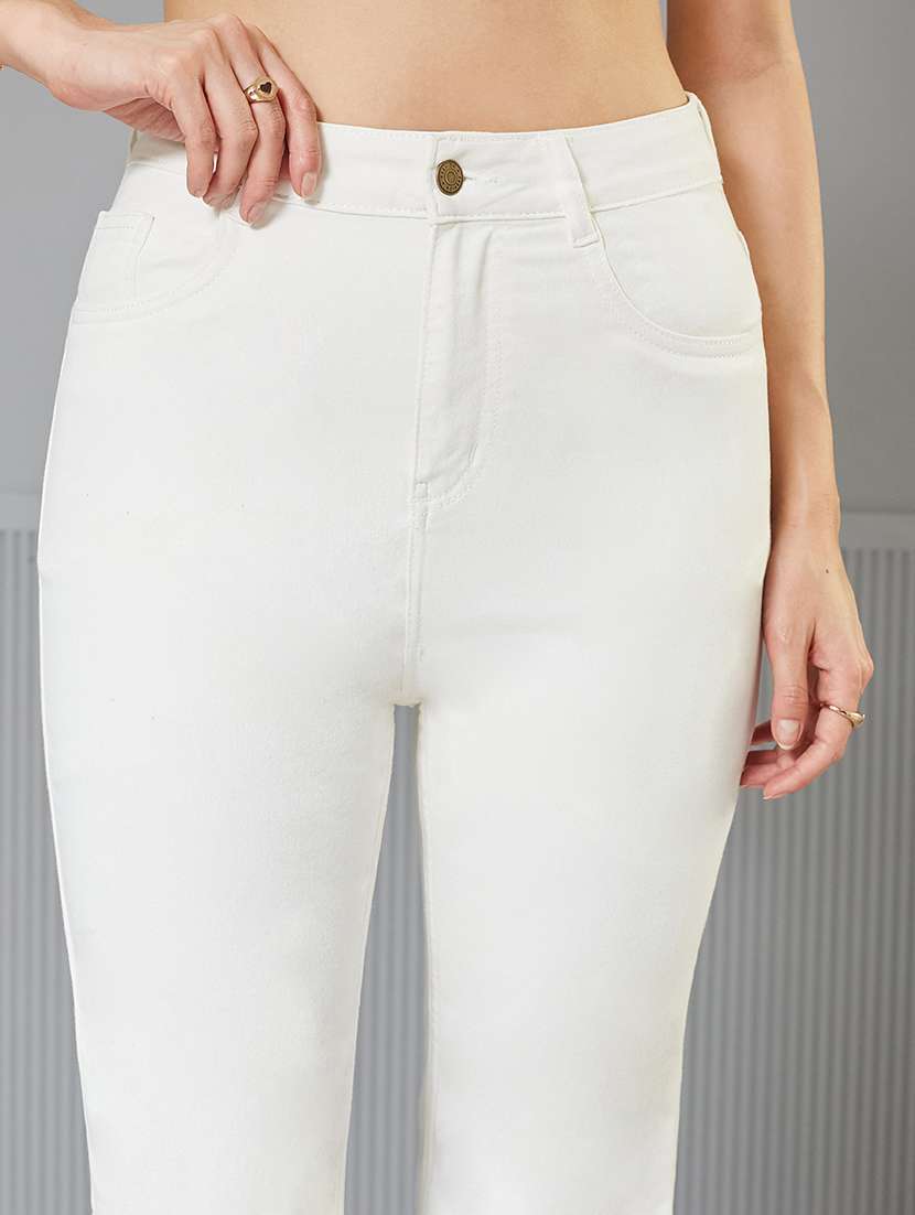 women solid high rise bootcut jeans - 22362261 -  Standard Image - 4