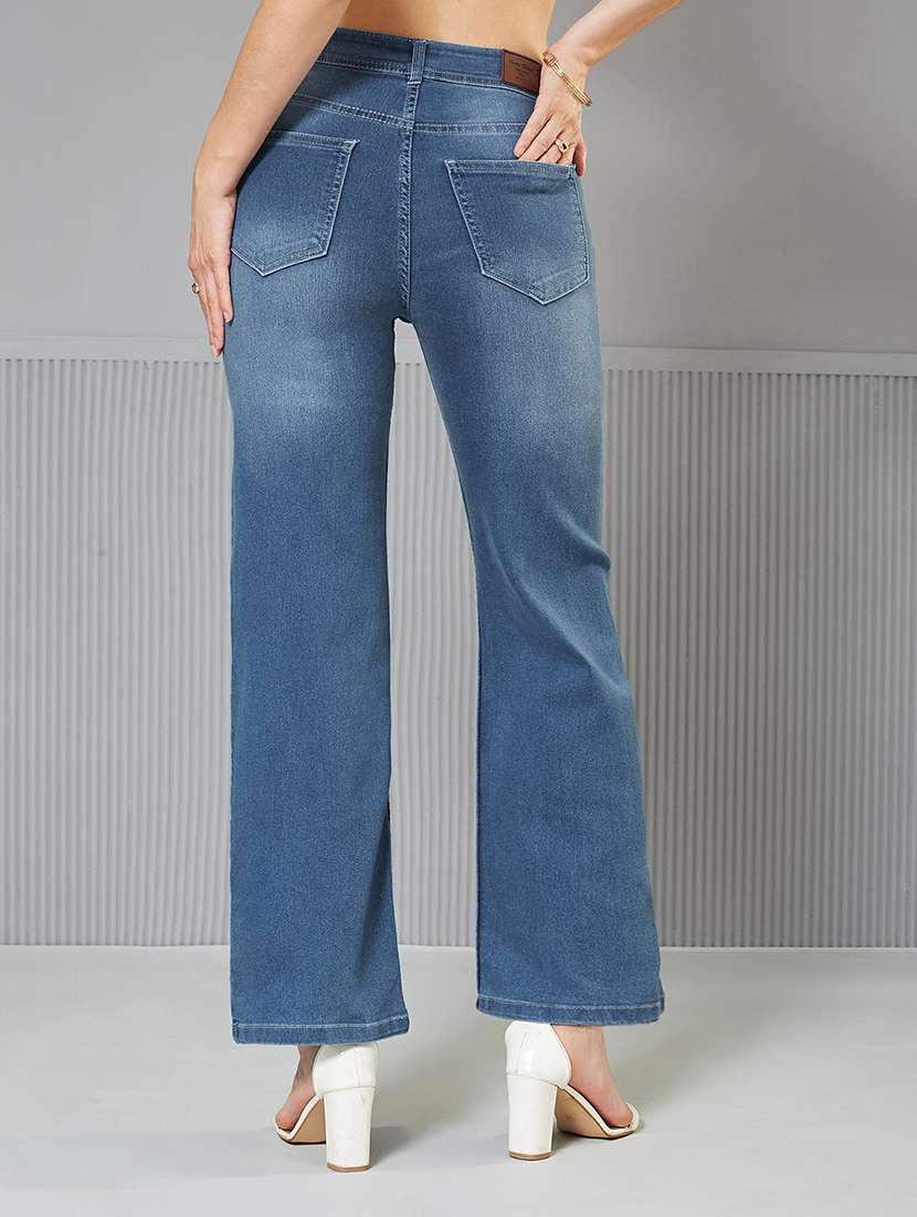 women solid high rise bootcut jeans - 22362268 -  Standard Image - 1