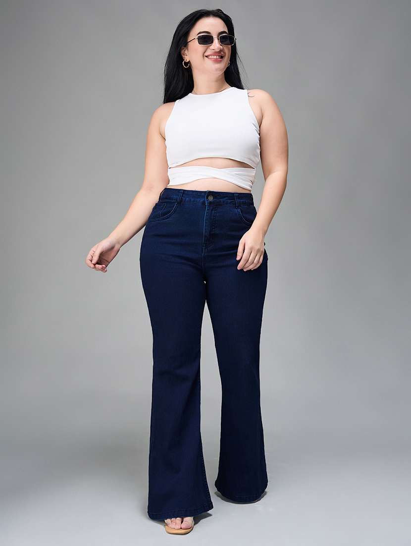 womne plus size solid high rise bootcut jeans - 22362269 -  Standard Image - 4