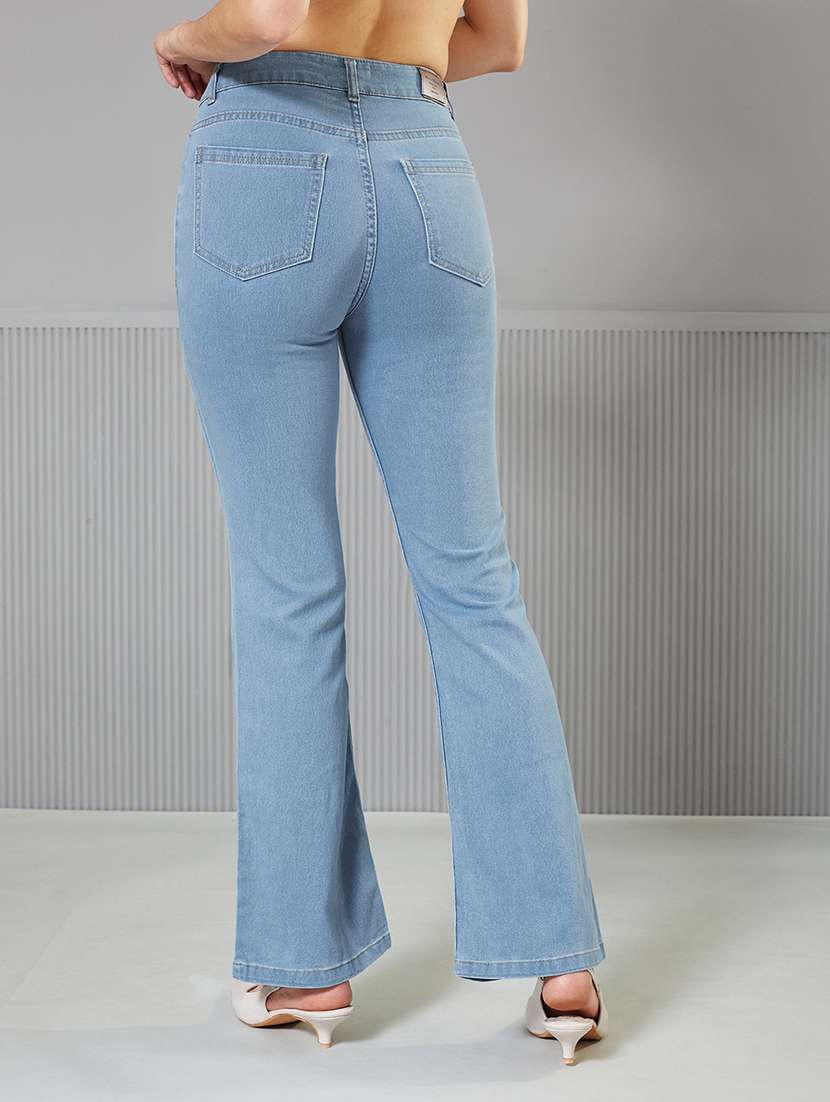women solid high rise bootcut jeans - 22362273 -  Standard Image - 1