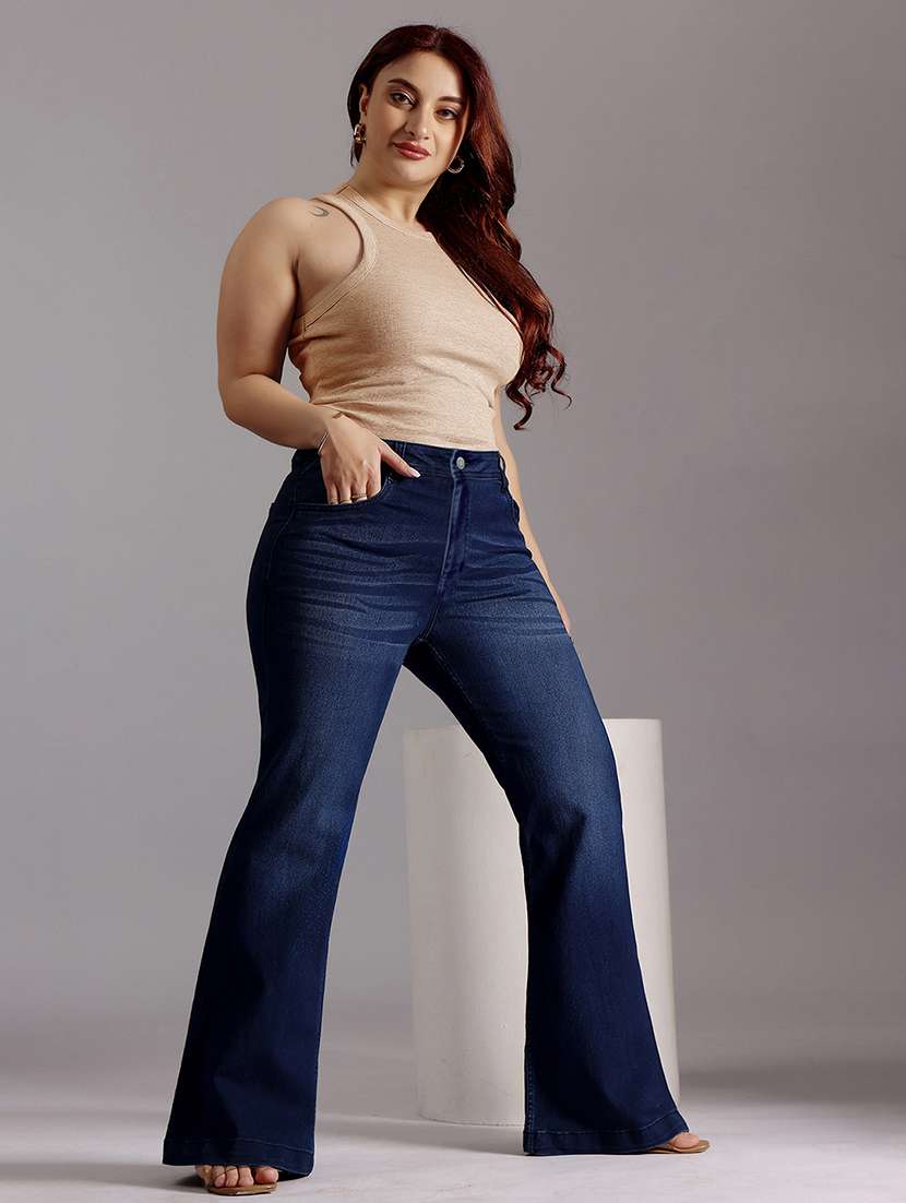 womne plus size solid high rise bootcut jeans - 22362274 -  Standard Image - 4