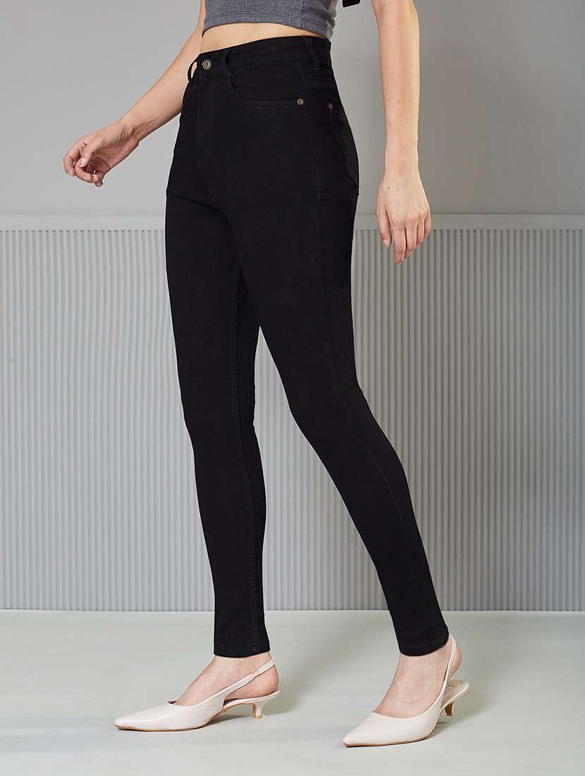 women solid high rise skinny fit jeans - 22362277 -  Standard Image - 1