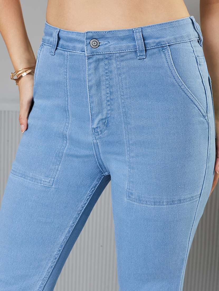 women solid high rise bootcut jeans - 22362282 -  Standard Image - 4
