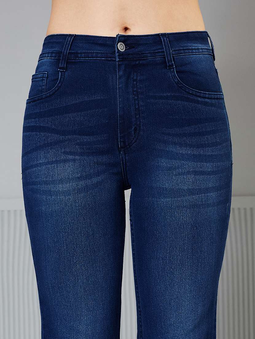 women solid high rise bootcut jeans - 22362288 -  Standard Image - 4