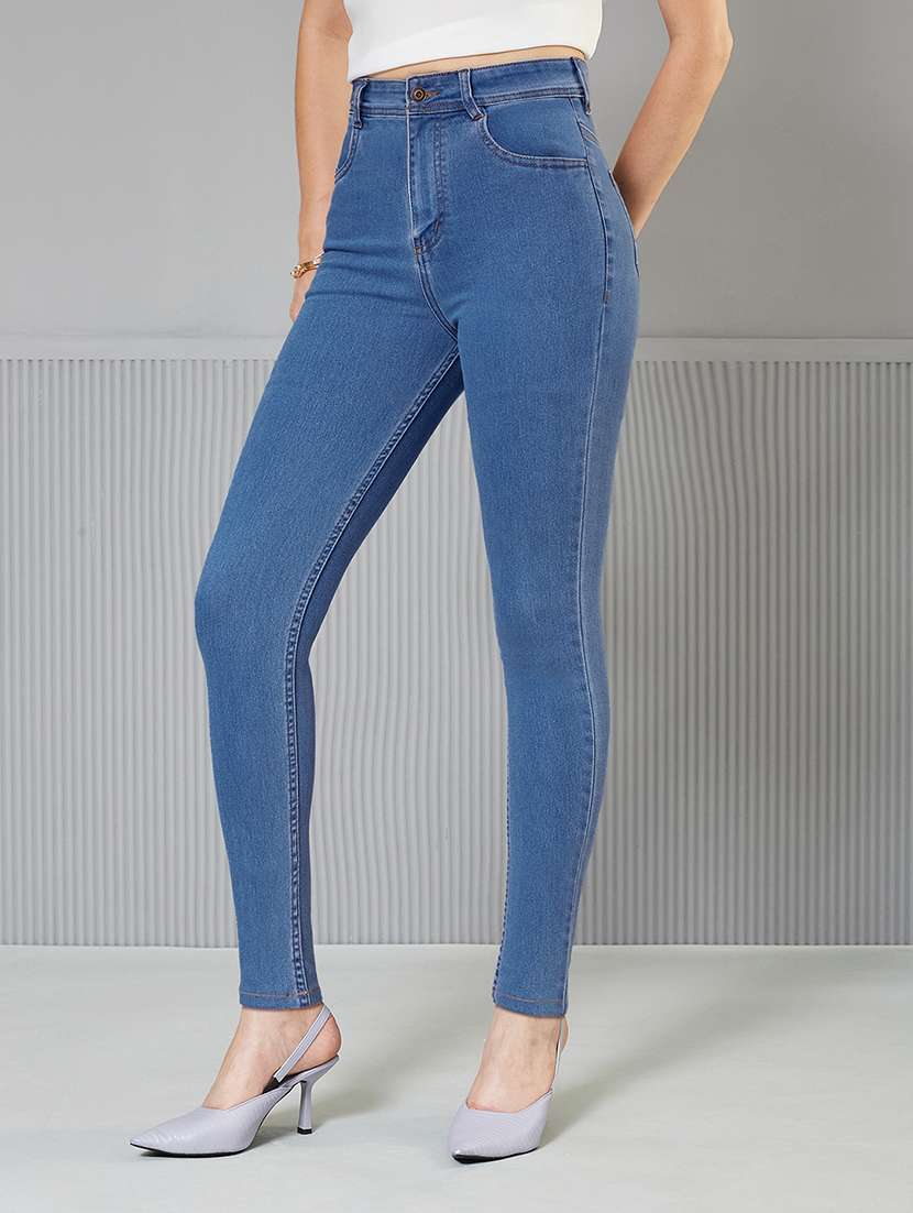 women solid high rise skinny fit jeans - 22362291 -  Standard Image - 1