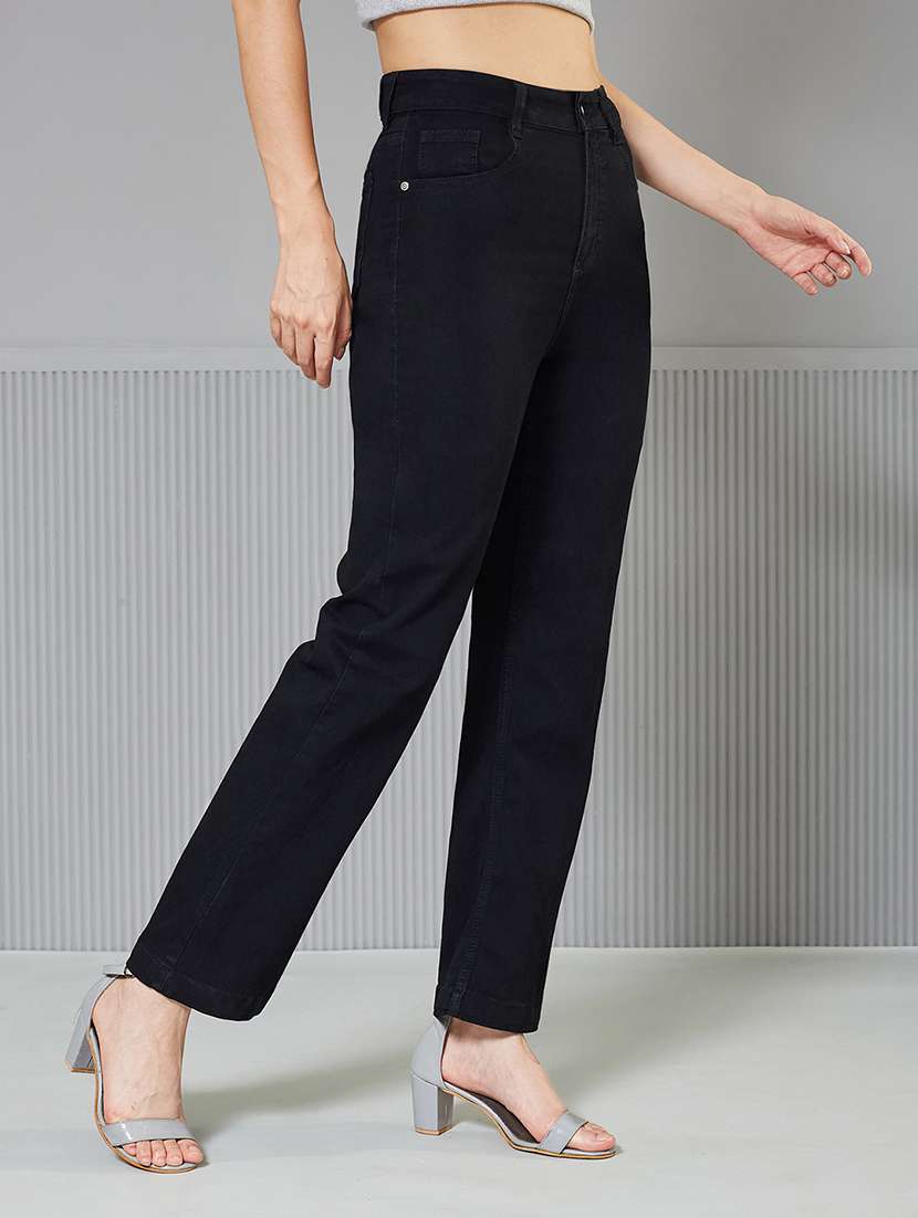 women solid high rise bootcut jeans - 22362292 -  Standard Image - 1