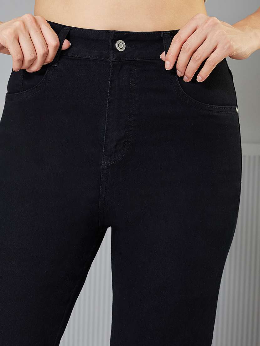 women solid high rise bootcut jeans - 22362292 -  Standard Image - 4