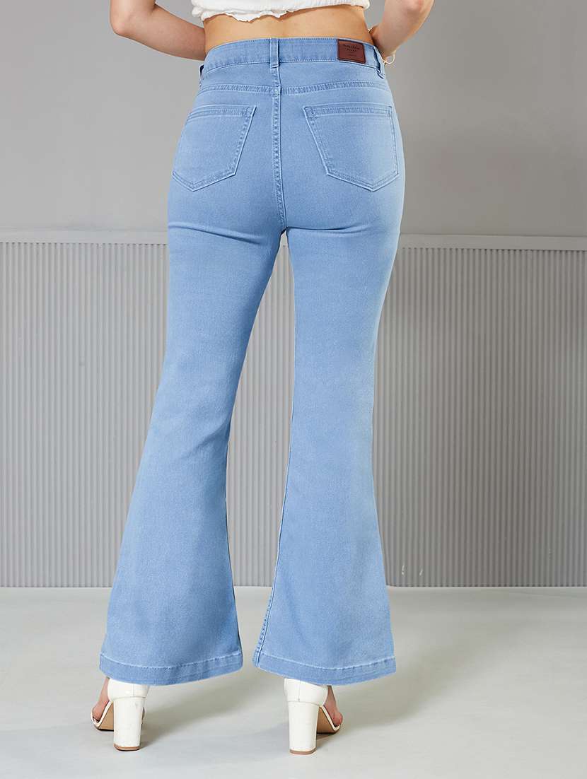 women solid high rise bootcut jeans - 22362293 -  Standard Image - 1