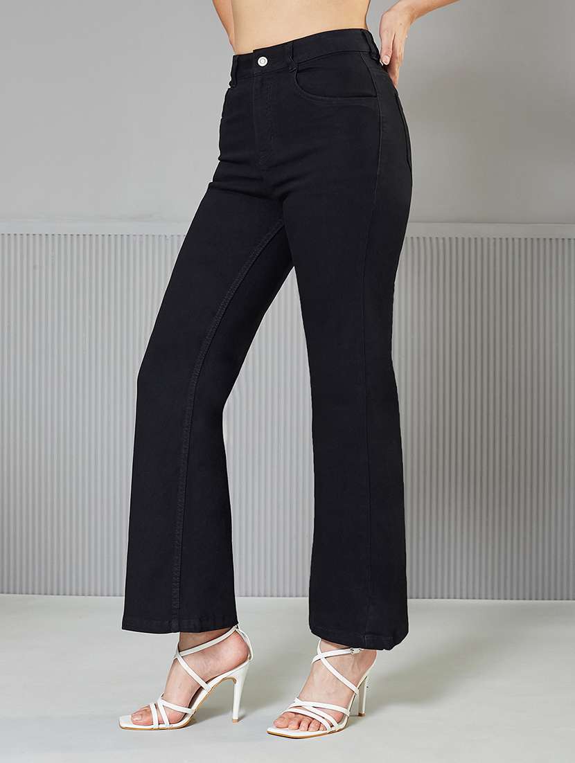 women solid high rise bootcut jeans - 22362295 -  Standard Image - 1