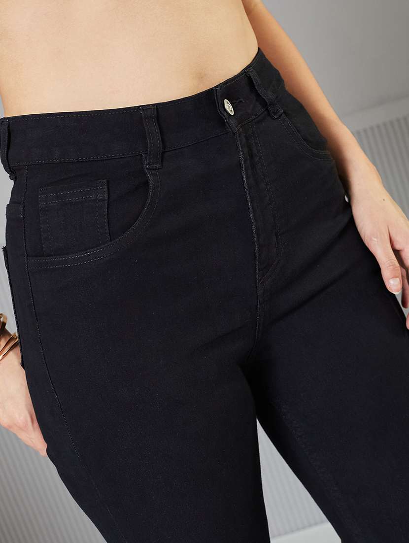 women solid high rise bootcut jeans - 22362295 -  Standard Image - 4