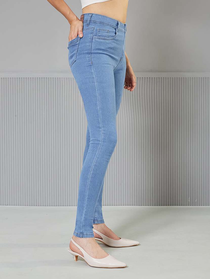 women solid high rise skinny fit jeans - 22362299 -  Standard Image - 1