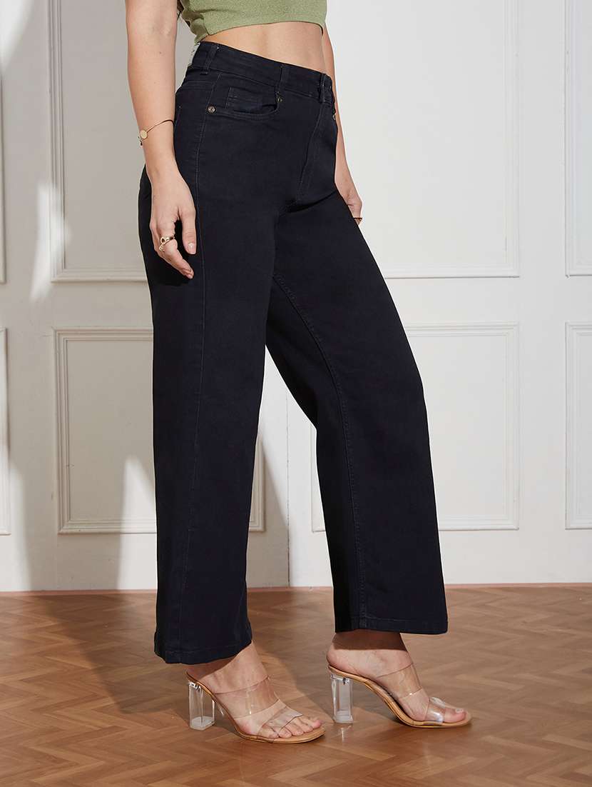 women solid high rise bootcut jeans - 22362308 -  Standard Image - 1