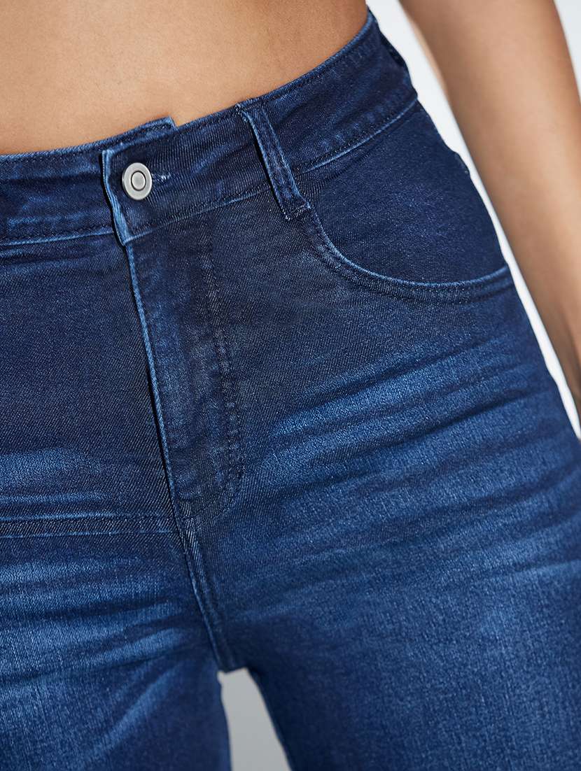 women solid high rise wide leg jeans - 22362312 -  Standard Image - 4