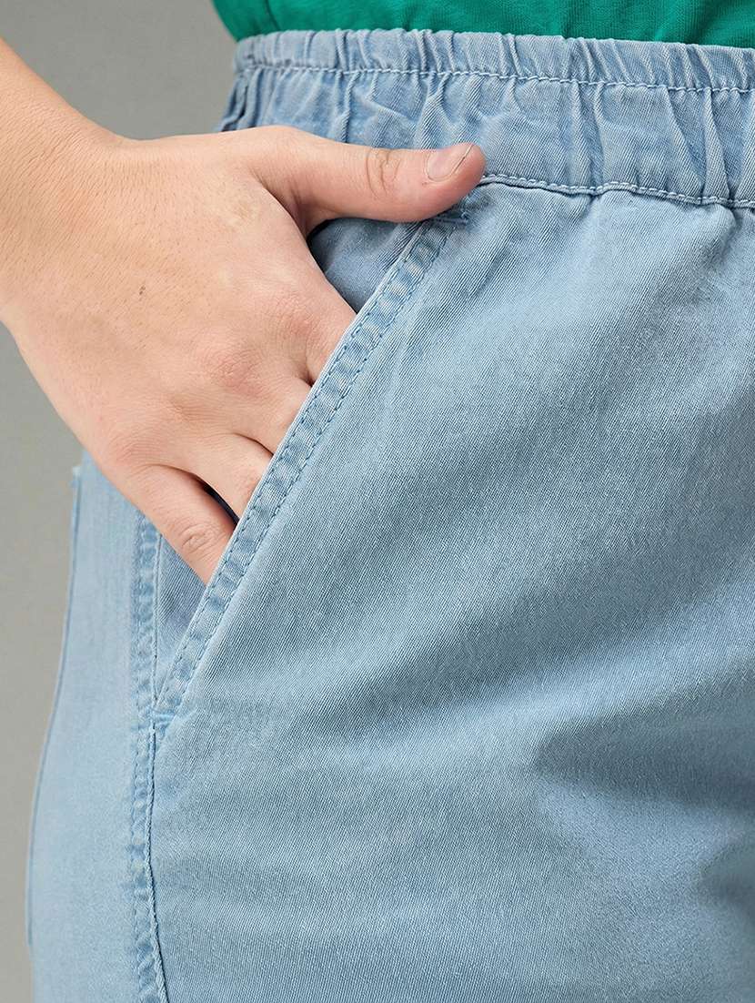 women plus size solid high rise denim jogger - 22362320 -  Standard Image - 4