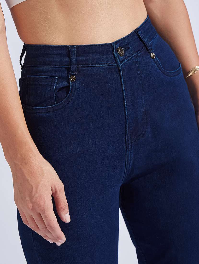 women solid high rise mom jeans - 22362322 -  Standard Image - 4