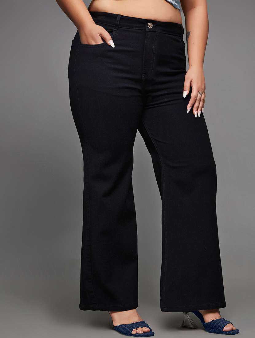 womne plus size solid high rise bootcut jeans - 22362325 -  Standard Image - 1