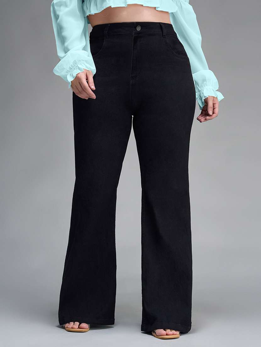 womne plus size solid high rise bootcut jeans - 22362329 -  Standard Image - 1