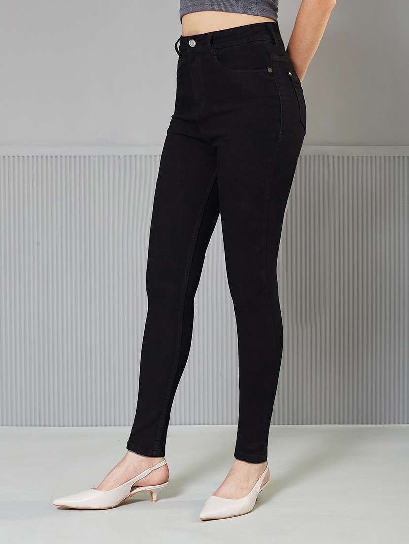 women solid high rise skinny fit jeans - 22362335 -  Standard Image - 1