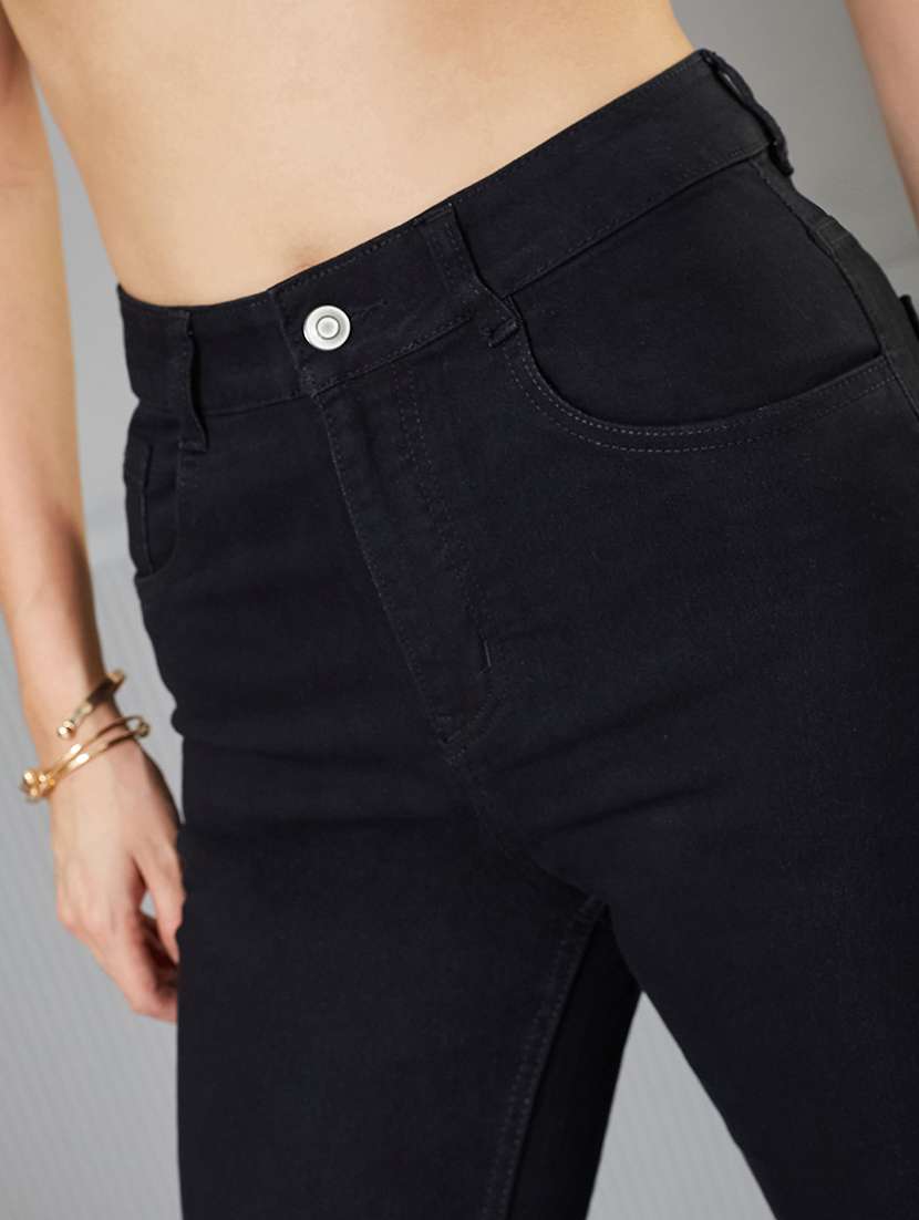 women solid high rise bootcut jeans - 22362340 -  Standard Image - 4