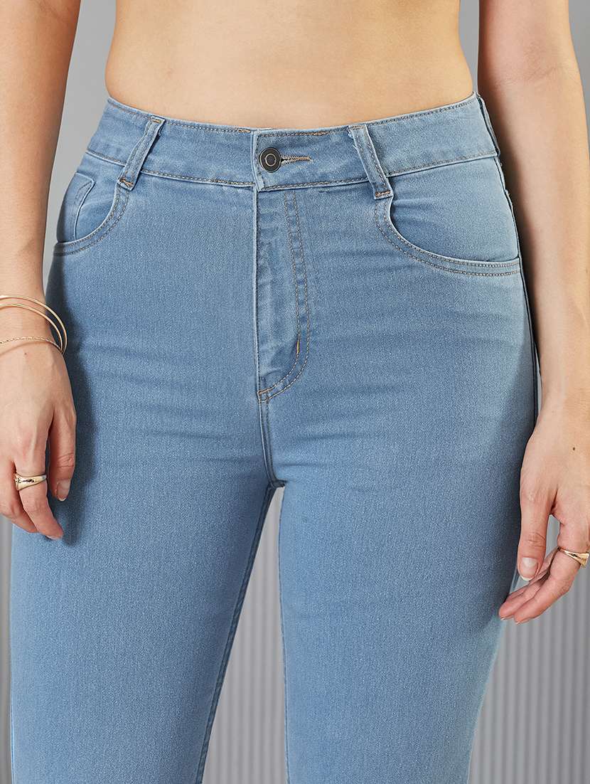 women solid high rise bootcut jeans - 22362341 -  Standard Image - 4