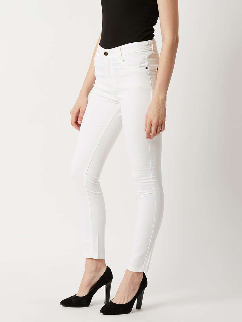 women solid high rise skinny fit jeans - 22362359 -  Standard Image - 1