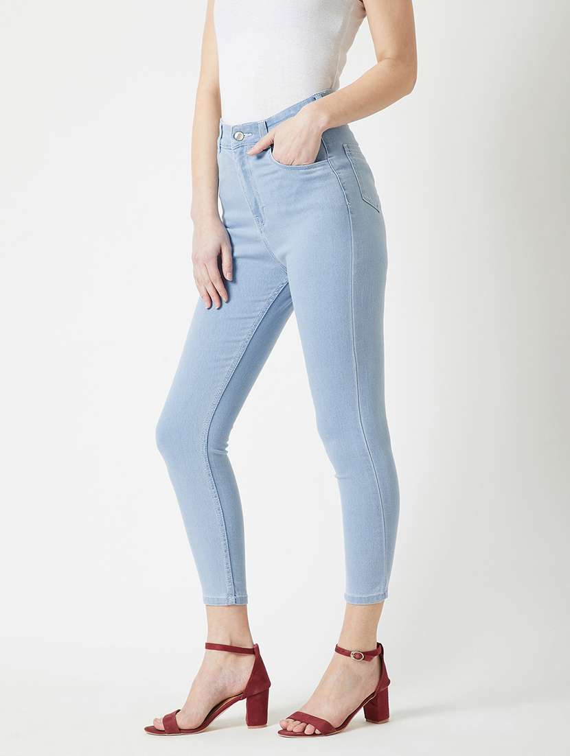 women solid high rise skinny fit jeans - 22362369 -  Standard Image - 1