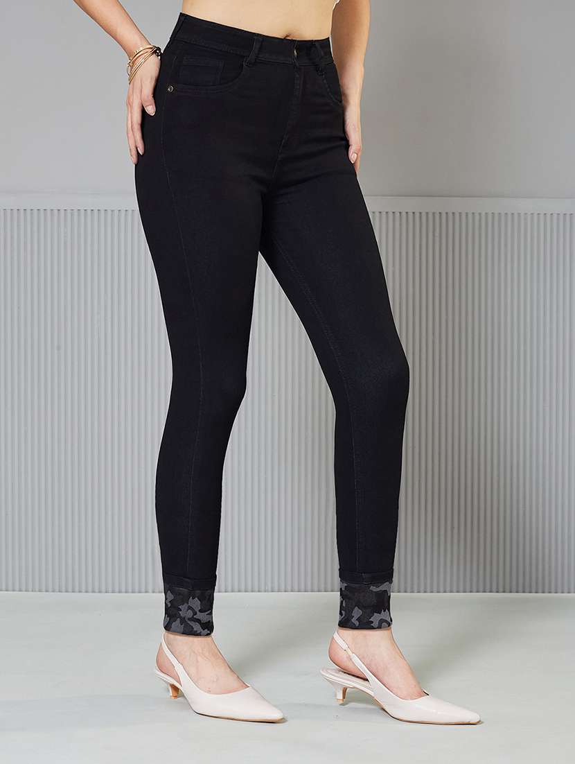 women solid high rise skinny fit jeans - 22362371 -  Standard Image - 1