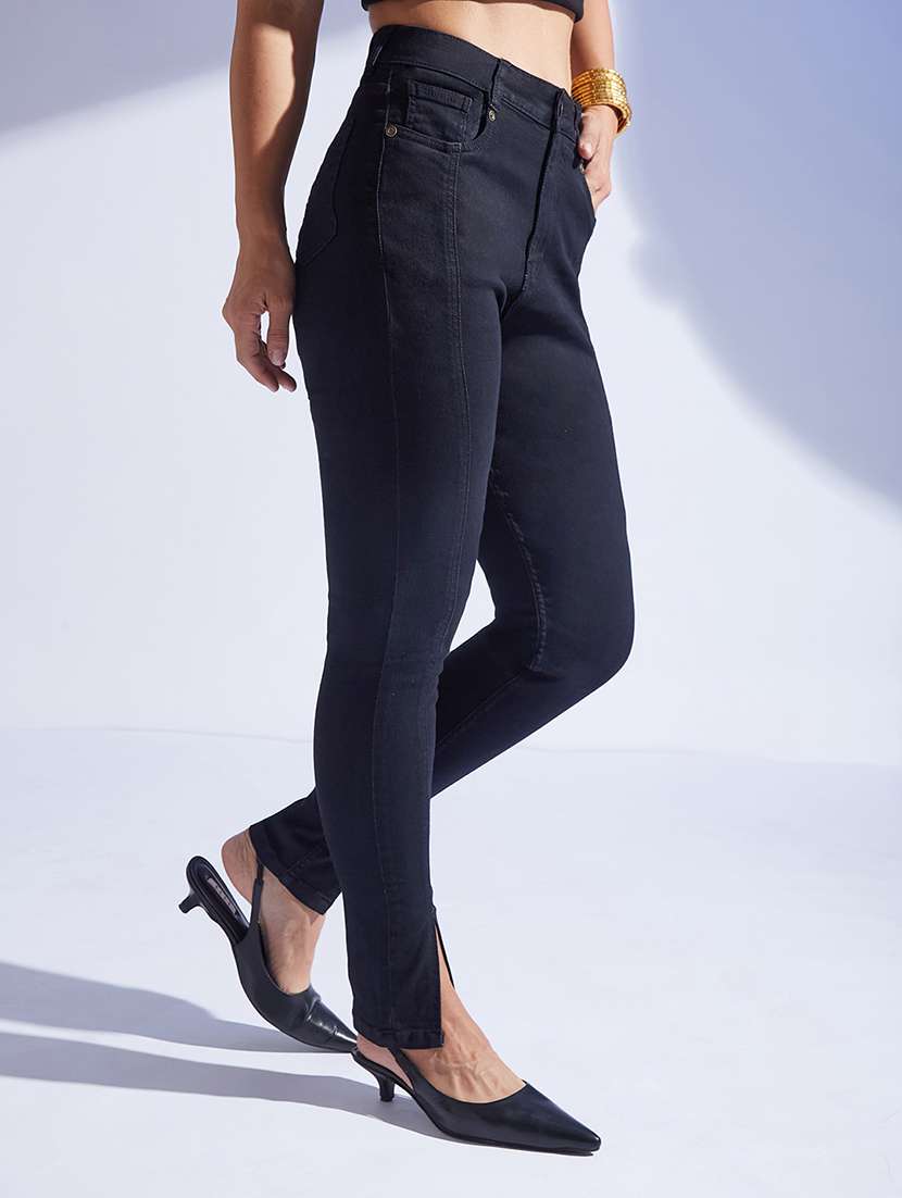 women solid high rise skinny fit jeans - 22362380 -  Standard Image - 1