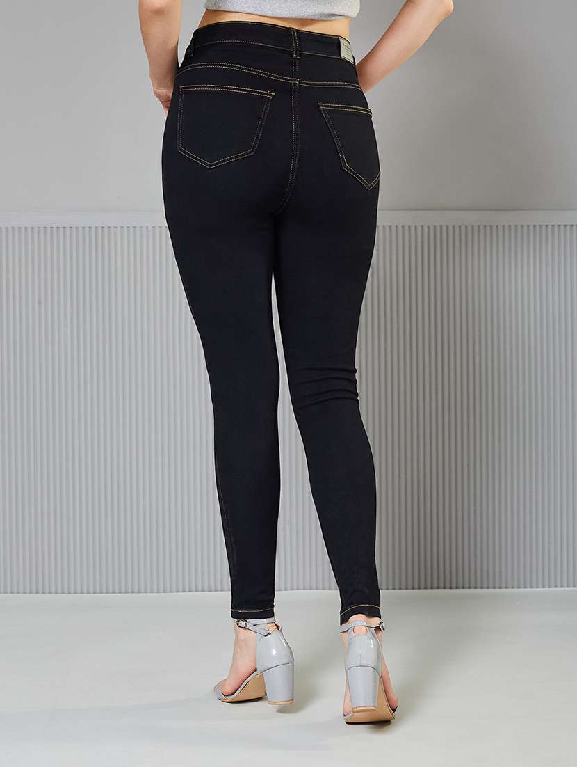 women solid high rise skinny fit jeans - 22362385 -  Standard Image - 1