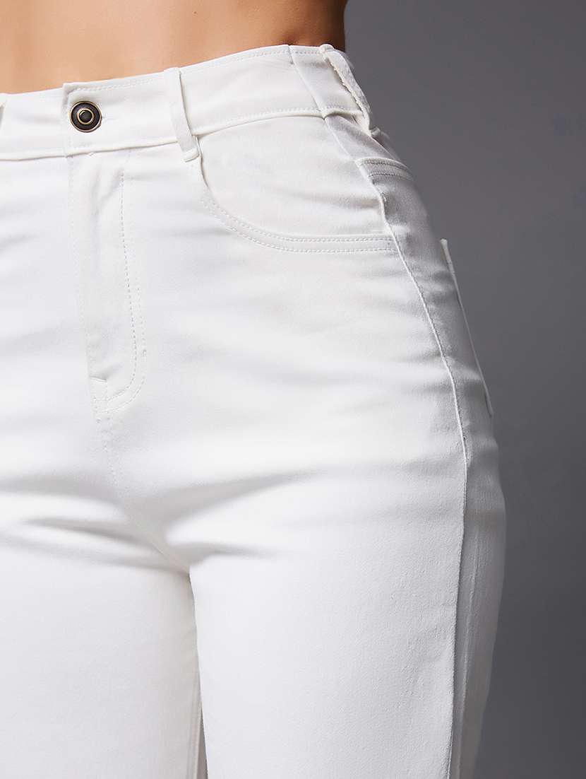 women solid high rise bootcut jeans - 22362396 -  Standard Image - 4