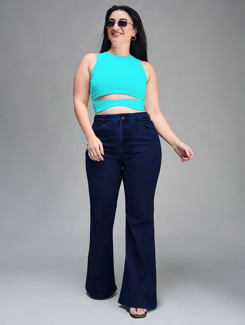 womne plus size solid high rise bootcut jeans - 22362398 -  Standard Image - 4