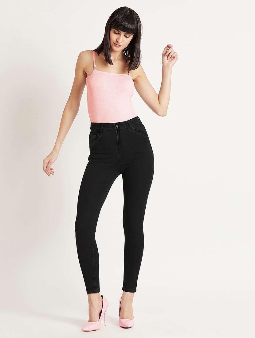 women solid high rise skinny fit jeans - 22362399 -  Standard Image - 4