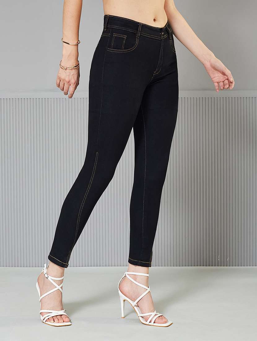 women solid high rise skinny fit jeans - 22362404 -  Standard Image - 1