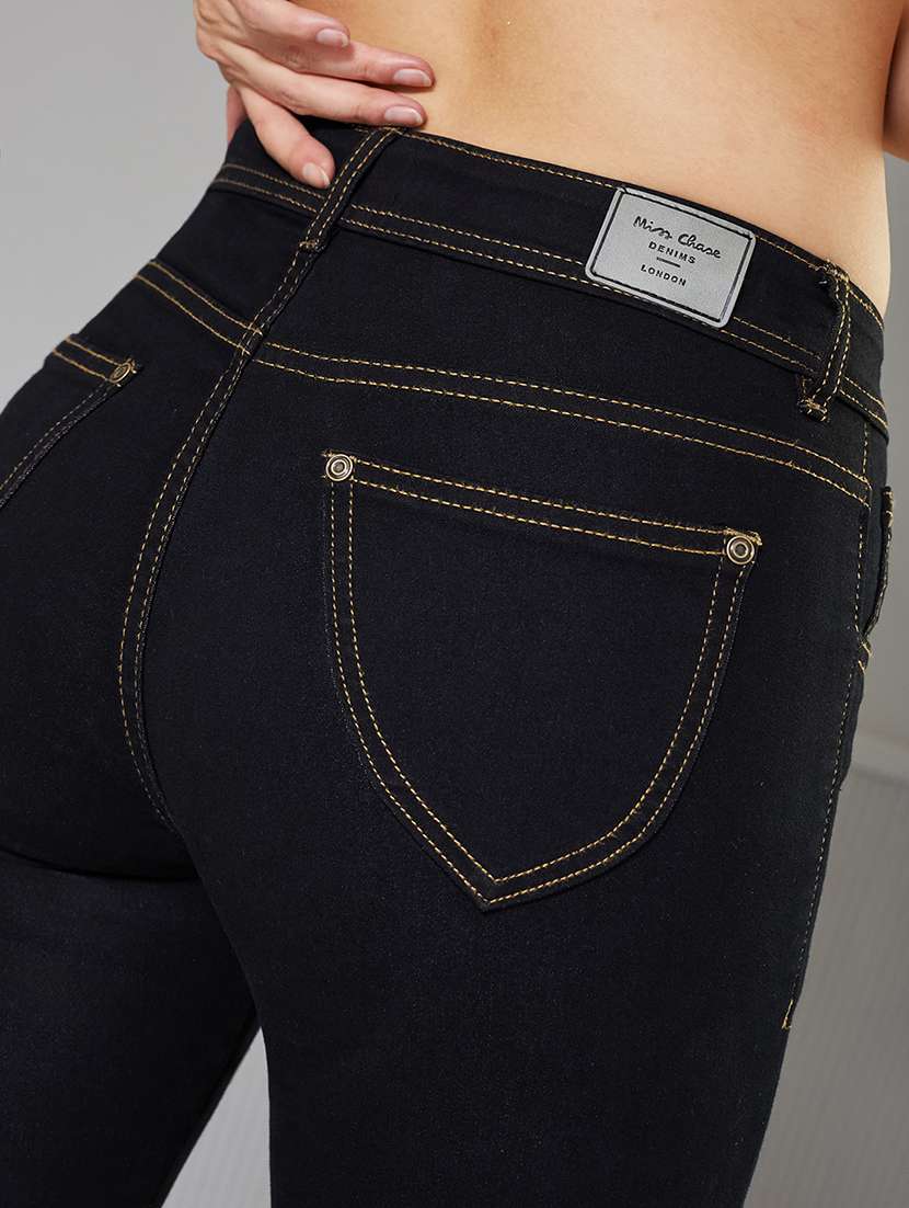 women solid high rise skinny fit jeans - 22362404 -  Standard Image - 4