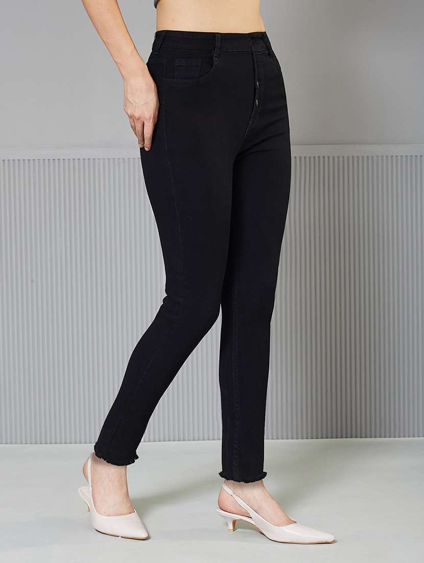 women solid high rise skinny fit jeans - 22362407 -  Standard Image - 1