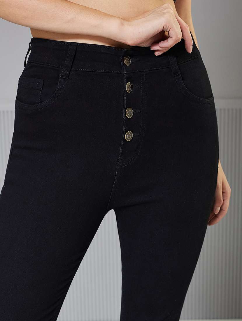 women solid high rise skinny fit jeans - 22362407 -  Standard Image - 4