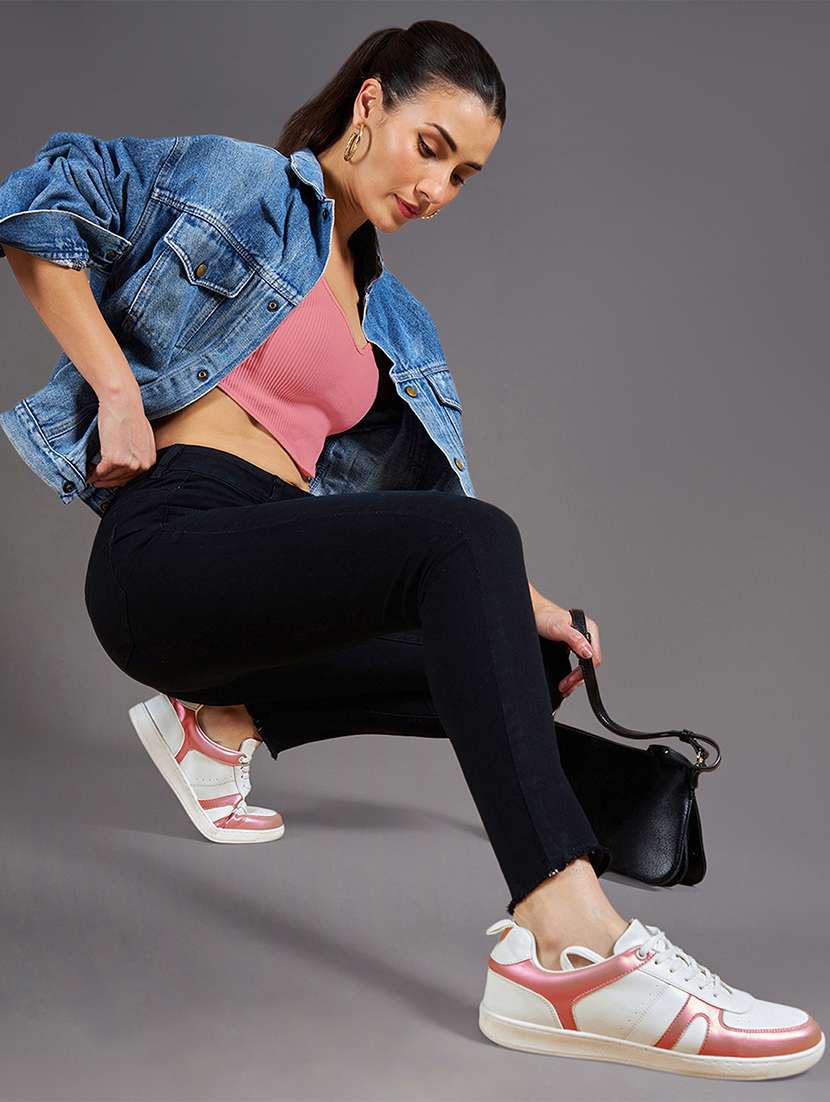 women solid high rise skinny fit jeans - 22362410 -  Standard Image - 4