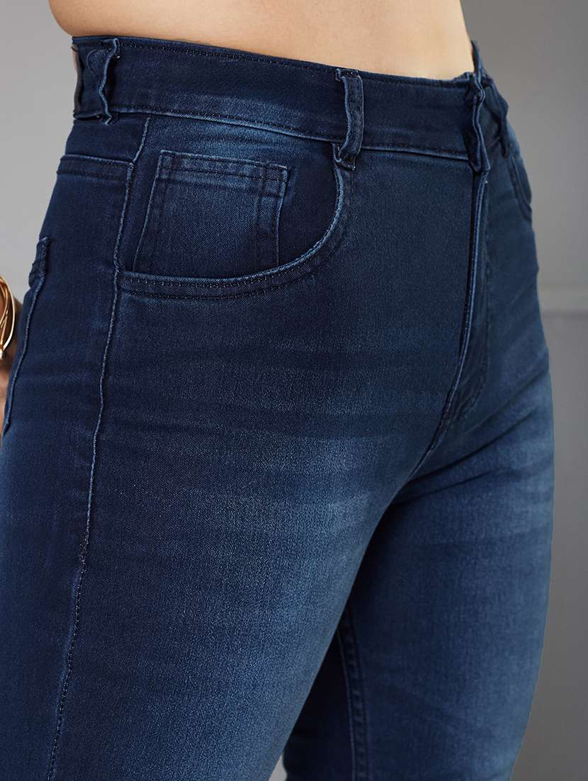 women solid high rise bootcut jeans - 22362416 -  Standard Image - 4