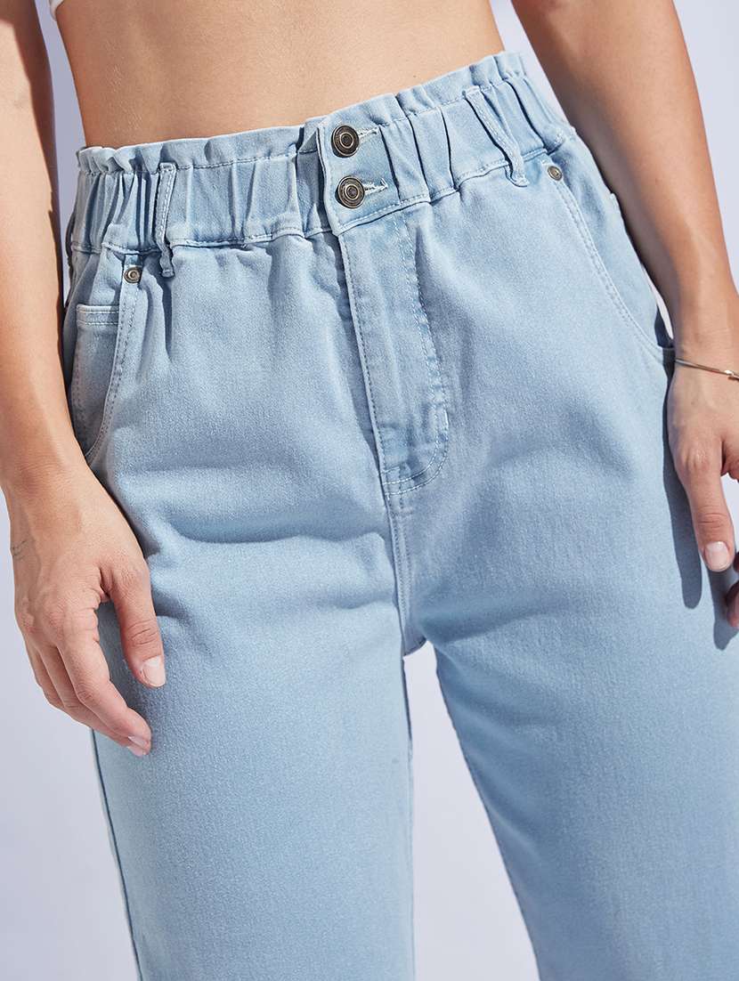 women solid high rise mom jeans - 22362417 -  Standard Image - 4