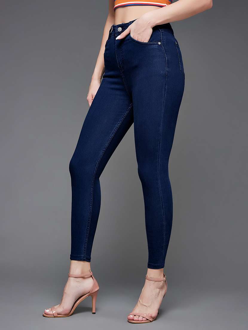 women solid high rise skinny fit jeans - 22362420 -  Standard Image - 1