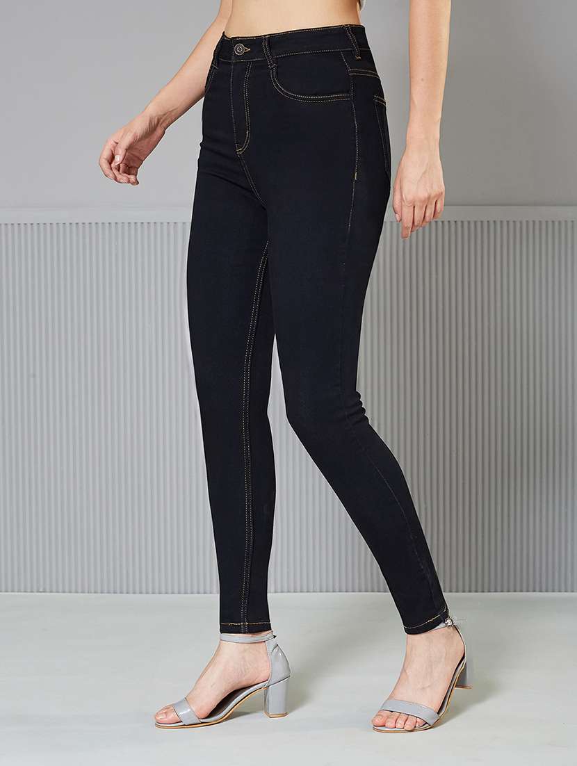 women solid high rise skinny fit jeans - 22362422 -  Standard Image - 1