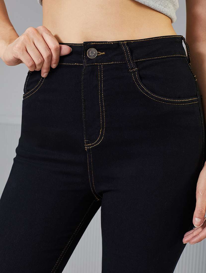 women solid high rise skinny fit jeans - 22362422 -  Standard Image - 4