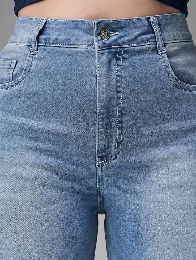 womne plus size solid high rise wide leg jeans - 22362425 -  Standard Image - 4